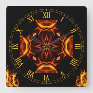 Celtic Cross ~ Out Of The Crucible ~ Quadratische Wanduhr