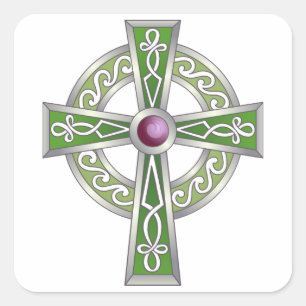 Celtic Cross Quadratischer Aufkleber