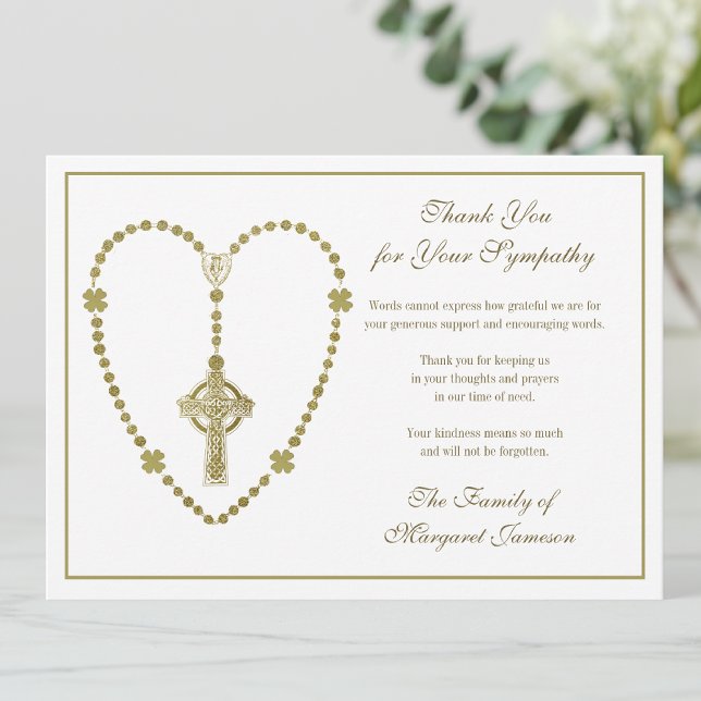 Celtic Cross Rosary Beerdigung Beileid Vielen Dank Dankeskarte (Von Creator hochgeladen)