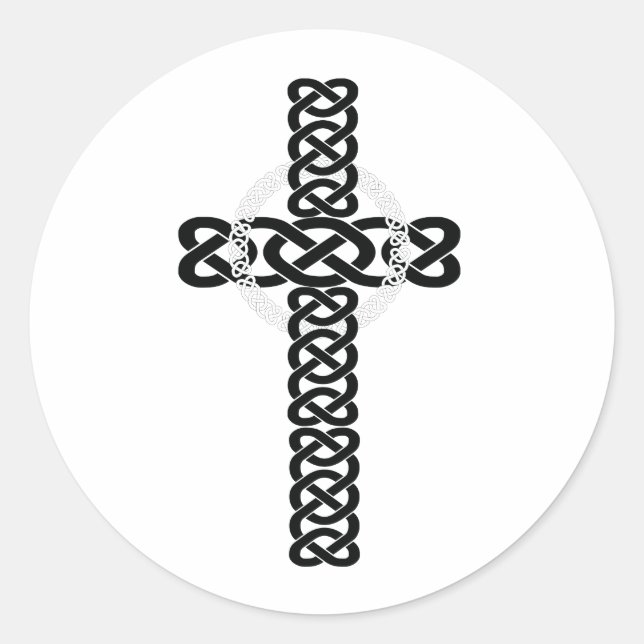 Celtic Cross Runder Aufkleber (Vorderseite)
