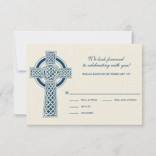 Celtic Cross RVSP Card RSVP Karte