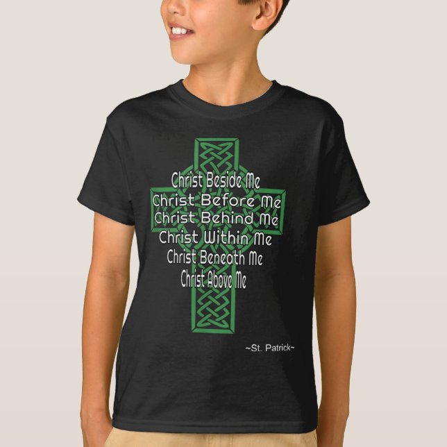 Celtic Cross Shirt St Patrick's Prayer Christian  (Vorderseite)