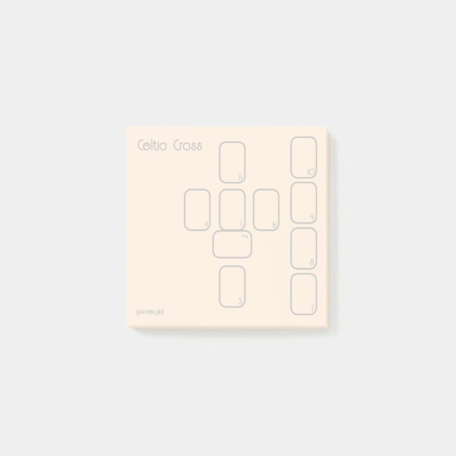 Celtic Cross Tarot Spread (kleines, einfaches Gold Post-it Klebezettel (Vorderseite)