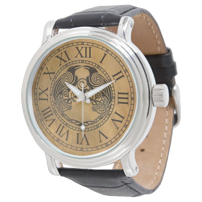 Celtic Crow Armbanduhr (Schrägansicht)