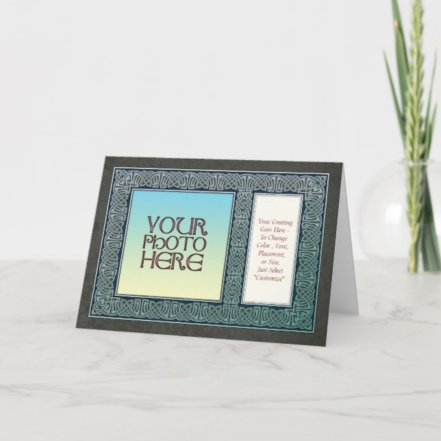 Celtic Design Border Foto Frame Grußkarte Karte (Vorderseite)