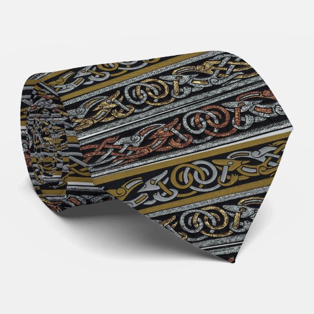 Celtic Designs Striped Men's Krawatte (Gerollt)