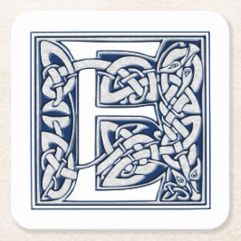 Celtic Dragon Initial E Rechteckiger Pappuntersetzer