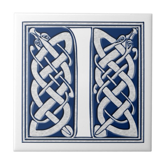 Celtic Dragon Initial I Fliese (Vorderseite)