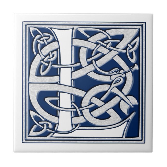 Celtic Dragon Initial L Fliese (Vorderseite)