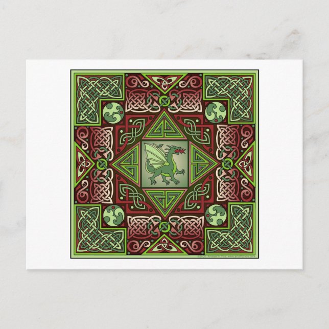 Celtic Dragon Labyrinth Postkarte (Vorderseite)