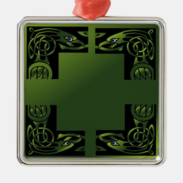 Celtic Dragon Ornament Aus Metall (Vorne)