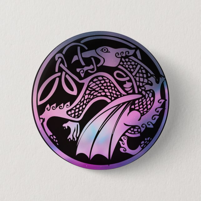 Celtic Dragon Round Button (Vorderseite)