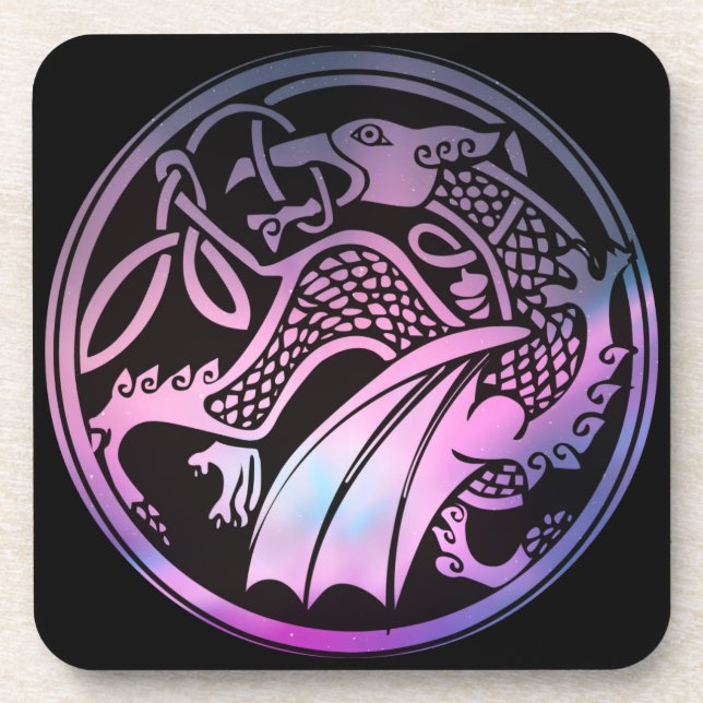 Celtic Dragon Round Getränkeuntersetzer (Vorderseite)
