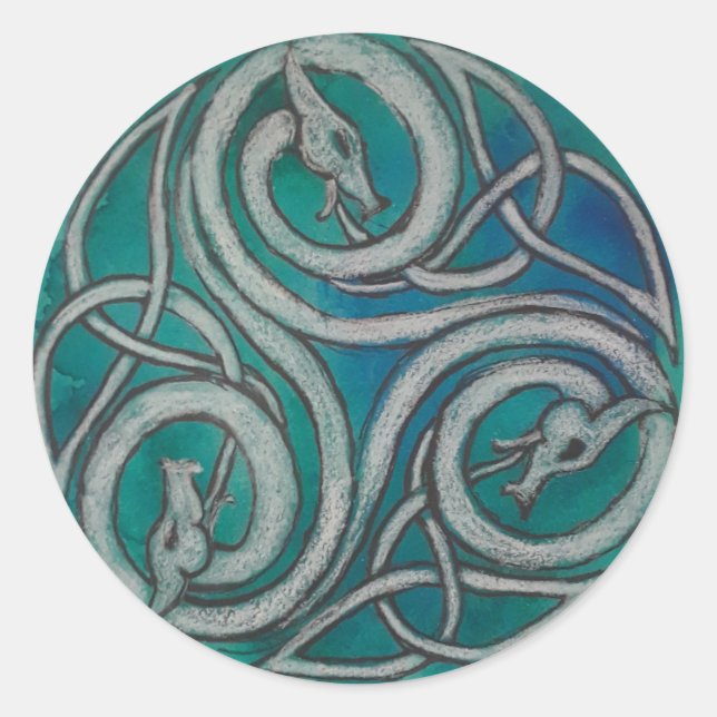 Celtic Dragon Triskele Sticker (Vorderseite)