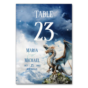 Celtic Dragon Wedding Tischnummer Card