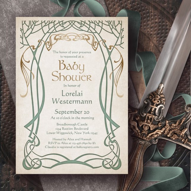 Celtic Fantasy Baby Dusche Einladung (Von Creator hochgeladen)