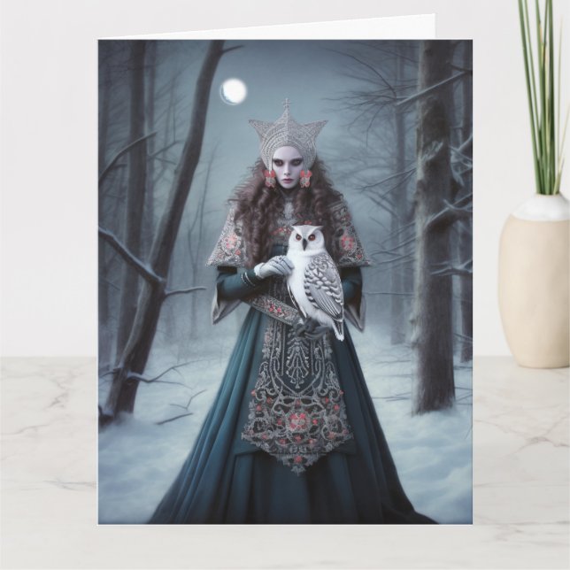 Celtic Fantasy Yuletide Goddess Grußkarte Karte (Vorderseite)