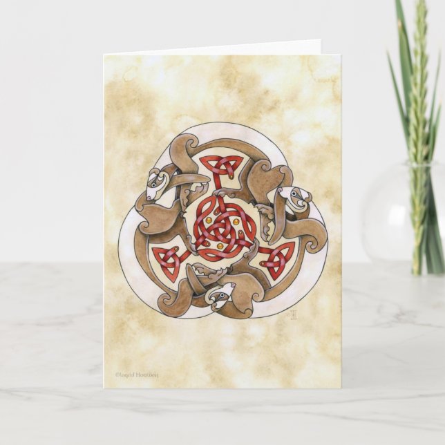 Celtic Ferret Triskel Karte (Vorderseite)