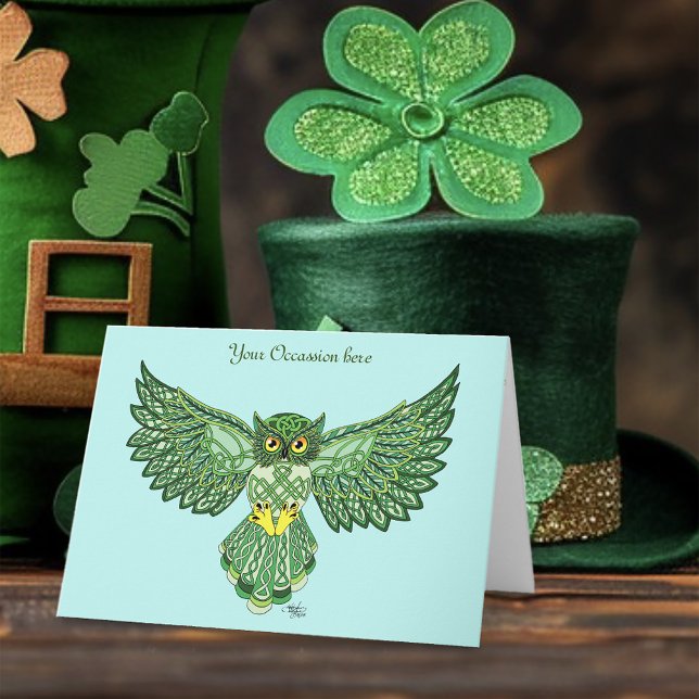 Celtic Flight Owl Green Karte (Von Creator hochgeladen)