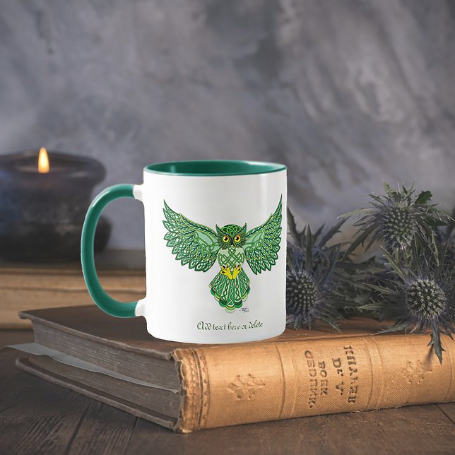 Celtic Flight Owl Green Tasse (Von Creator hochgeladen)