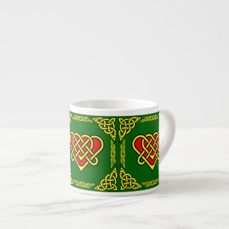 Celtic/Gadhlig geflochtenes Design Herz 3, Gold/Gr Espressotasse