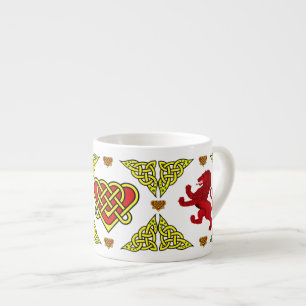 Celtic/Gadhlig heart Scotland Red Rampant Lion 2 Espressotasse