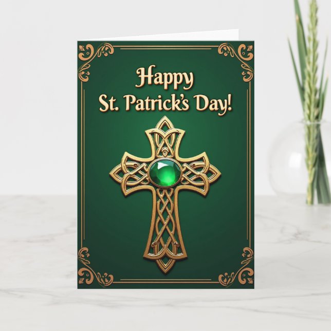 Celtic Gold St. Patrick's Day Karte (Vorderseite)
