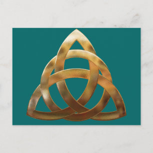 Celtic Gold Trinity Knot Postkarte