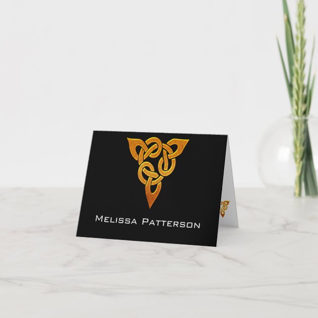 Celtic Golden D3 Elegante Personal Note Card Karte (Vorderseite)