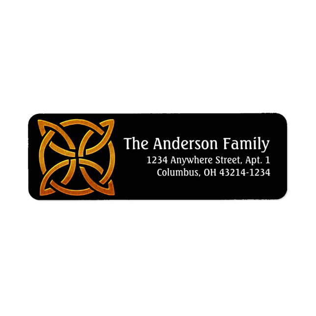 Celtic Golden D4 Irish Rücksendeadressen-Aufkleber (Vorne)