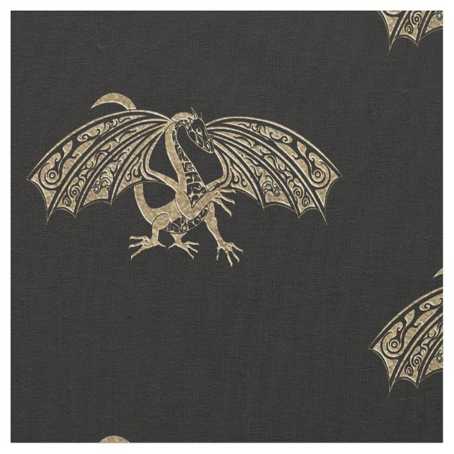 Celtic Golden Dragon Goth Stoff (Nahaufnahme)