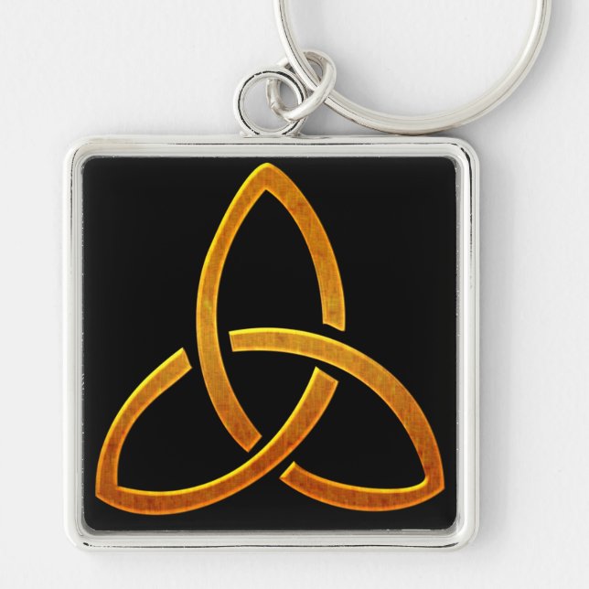 Celtic Golden Trinity Design Schlüsselanhänger (Vorne)