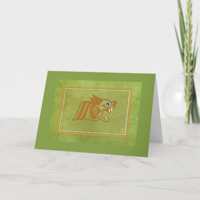 Celtic Green Blank Personalization Card Karte (Vorderseite)