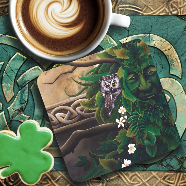 Celtic Green Man Owl Untersetzer (Von Creator hochgeladen)