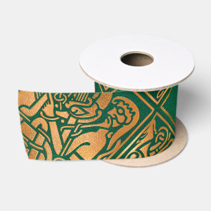 Celtic Green Tribal Art Satinband