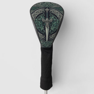 Celtic Green und Silver Sword Golf Headcover