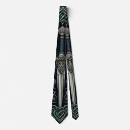 Celtic Green und Silver Sword Krawatte