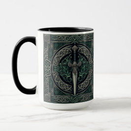 Celtic Green und Silver Sword Tasse