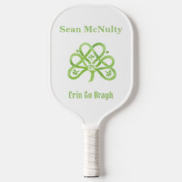 Celtic Green Watercolor Kleeblatt CUSTOM Pickleball Schläger