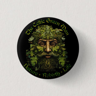 Celtic GreenMan,ancientsymbol,gift for her, Button