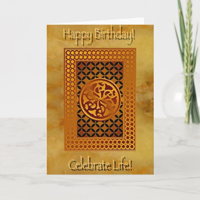 Celtic Happy Birthday Grußkarte Karte (Vorderseite)