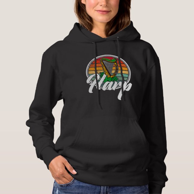 Celtic Harp Instrument Plucked String Harpist Musi Hoodie (Vorderseite)