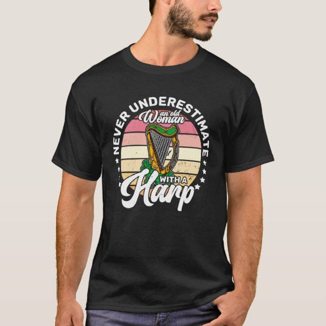 Celtic Harp Instrument Plucked String Harpist Musi T-Shirt (Vorderseite)