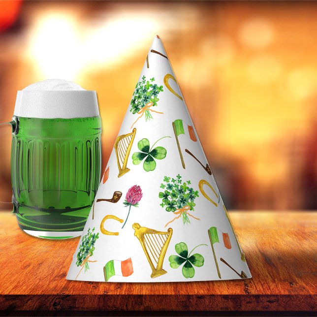 Celtic Harp St. Patrick's Day Pattern Partyhütchen (Von Creator hochgeladen)