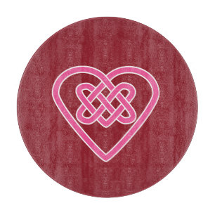 Celtic Heart Cutting Board (Red Background) Schneidebrett