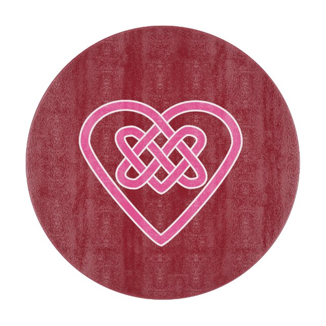 Celtic Heart Cutting Board (Red Background) Schneidebrett (Vorderseite)