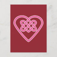 Celtic Heart Postcard - Red Background