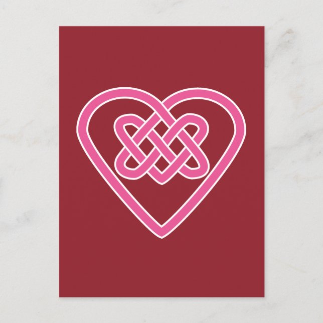 Celtic Heart Postcard - Red Background Postkarte (Vorderseite)