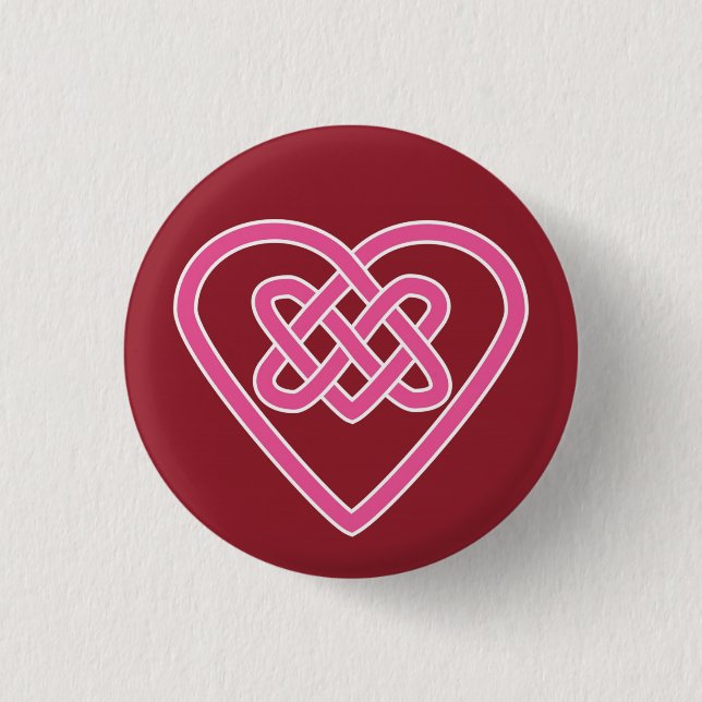 Celtic Heart Round Button (Vorderseite)