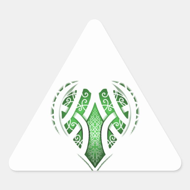 Celtic Heart Tattoo Design Dreieckiger Aufkleber (Vorderseite)